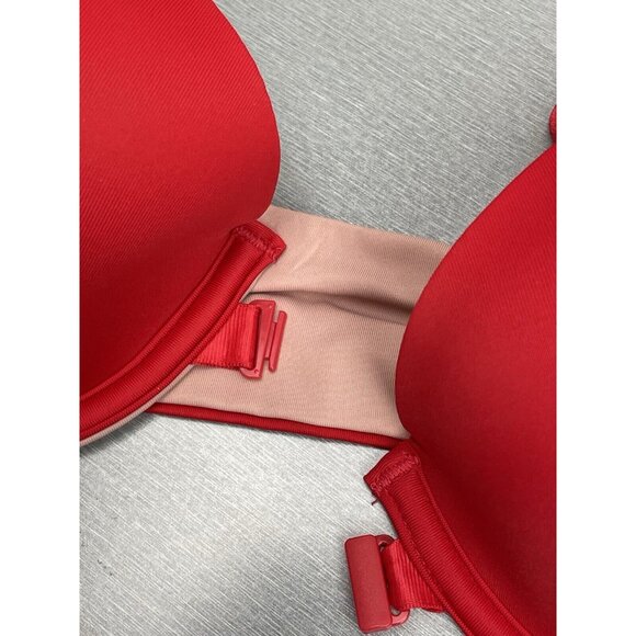 PINK Victoria's Secret Reversible Front Close Bra Lined Red 34D - Picture 8 of 10